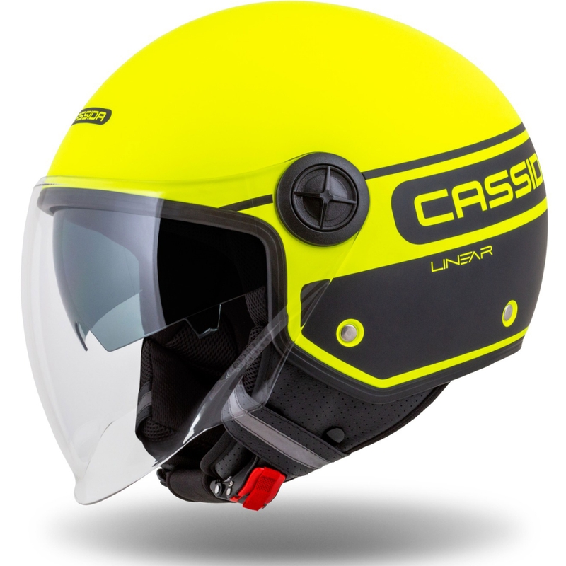 Cassida Handy Plus Linear nyitott bukósisak fluo sárga-fekete