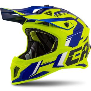 Motocross sisak Cassida Cross Pro II Contra fluo sárga-kék-fehér