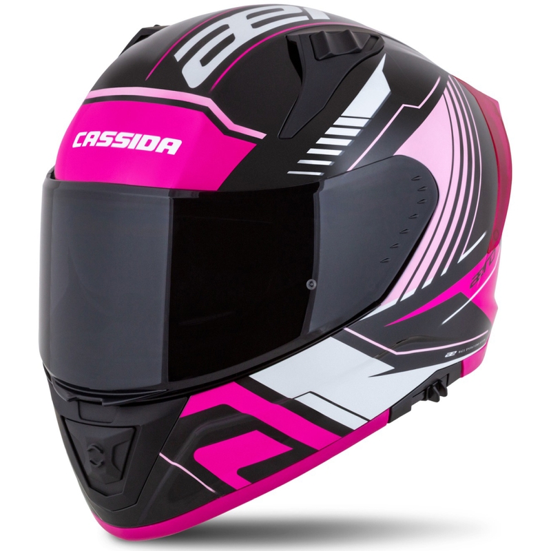 Cassida Aero Drome zárt motoros sisak fekete-rózsaszín-fehér