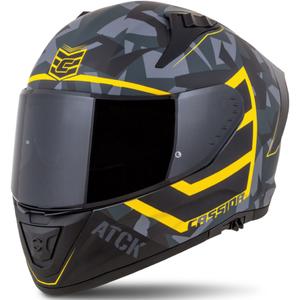 Cassida Aero ATCK zárt motorkerékpár sisak camo szürke-fekete-fluo sárga