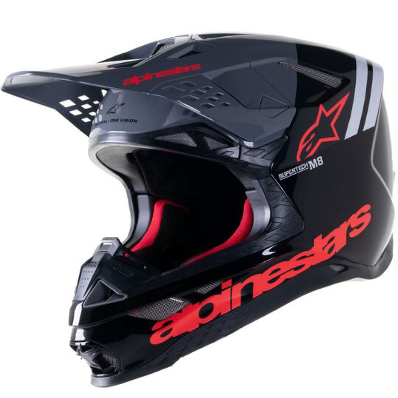 Alpinestars Supertech S-M8 Radium 2 motocross sisak fekete-szürke-piros