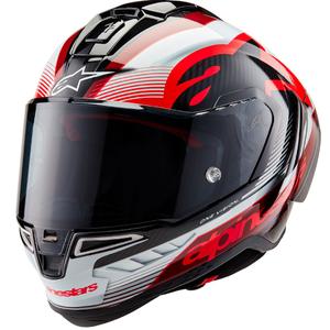 Alpinestars Supertech R-10 Team 2024 carbon zárt bukósisak piros-fehér
