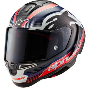 Alpinestars Supertech R-10 Team 2024 carbon zárt bukósisak fluo piros-kék-fehér matt