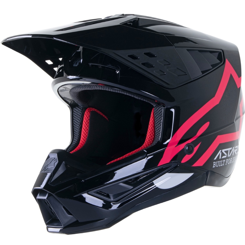 Alpinestars S-M5 Compass motokrossz bukósisak fekete-rózsaszín