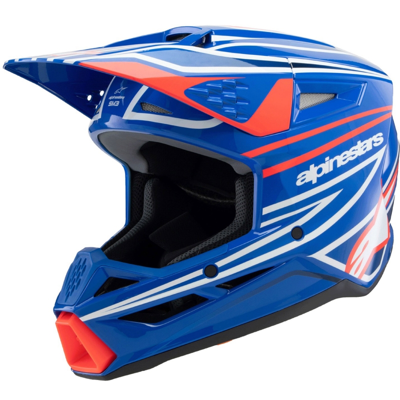 Alpinestars S-M3 WURX gyermek motocross sisak kék-piros-fehér-fekete