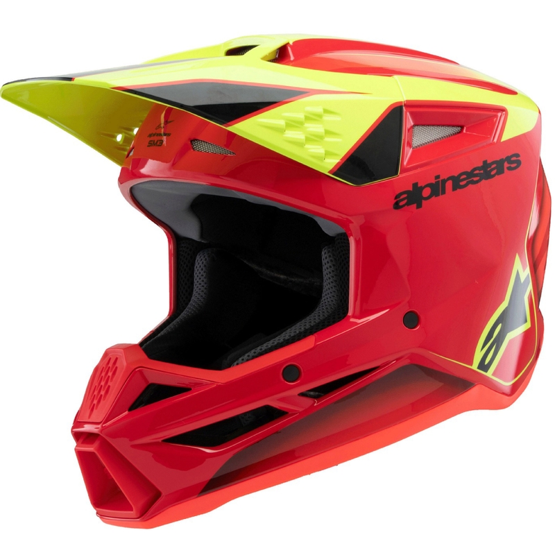 Alpinestars S-M3 FRAY gyermek motocross sisak piros-fluo sárga-fekete