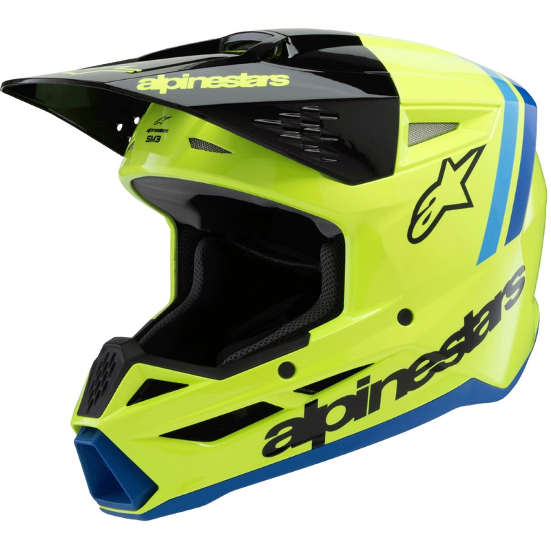 Alpinestars S-M3 RADIUM gyermek motocross sisak fluo sárga-fekete-kék