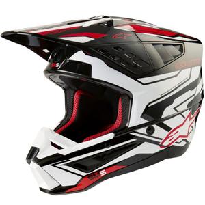 Alpinestars S-M5 Action 2 motokrossz bukósisak fekete-fehér-fluo piros