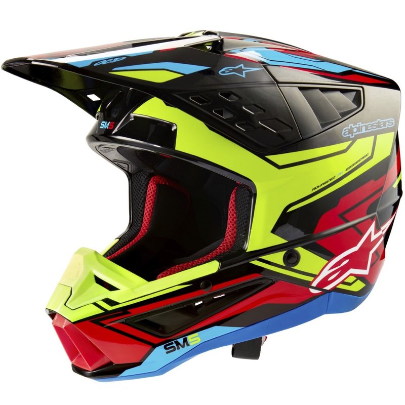 Alpinestars S-M5 Action 2 motokrossz bukósisak fluo sárga-fluo piros