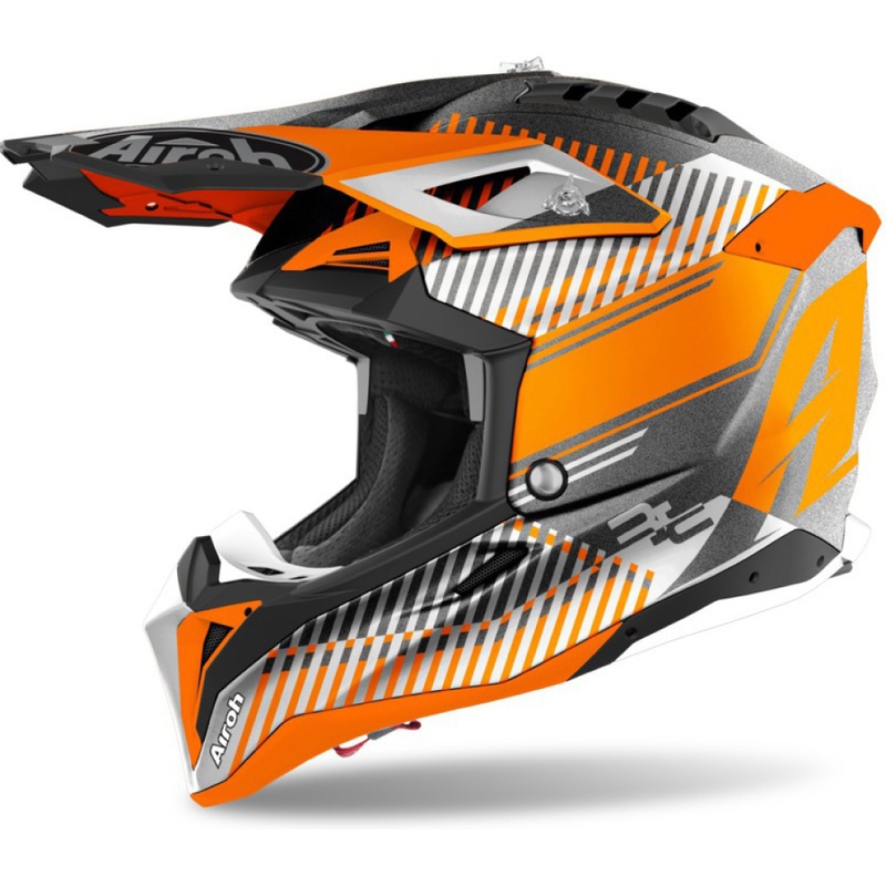 Motocross Sisak Airoh Aviator 3.0 Hullám 2022 narancs-szürke-fehér kiárusítás