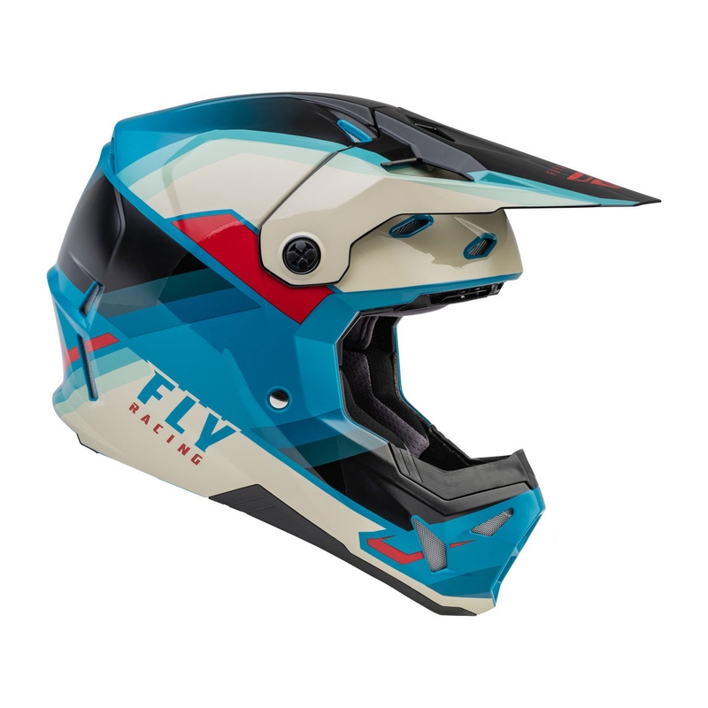 FLY Racing Formula CP motocross sisak fekete-szürke-türkiz