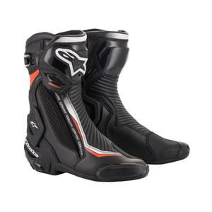 Alpinestars SMX Plus 2 motoros csizma fekete-fehér-fluo piros