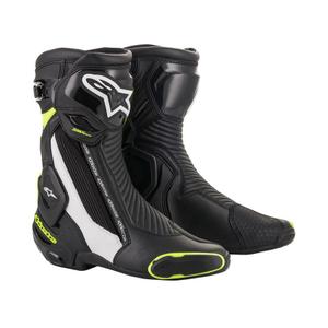 Alpinestars SMX Plus 2 motoros csizma fekete-fehér-fluo sárga