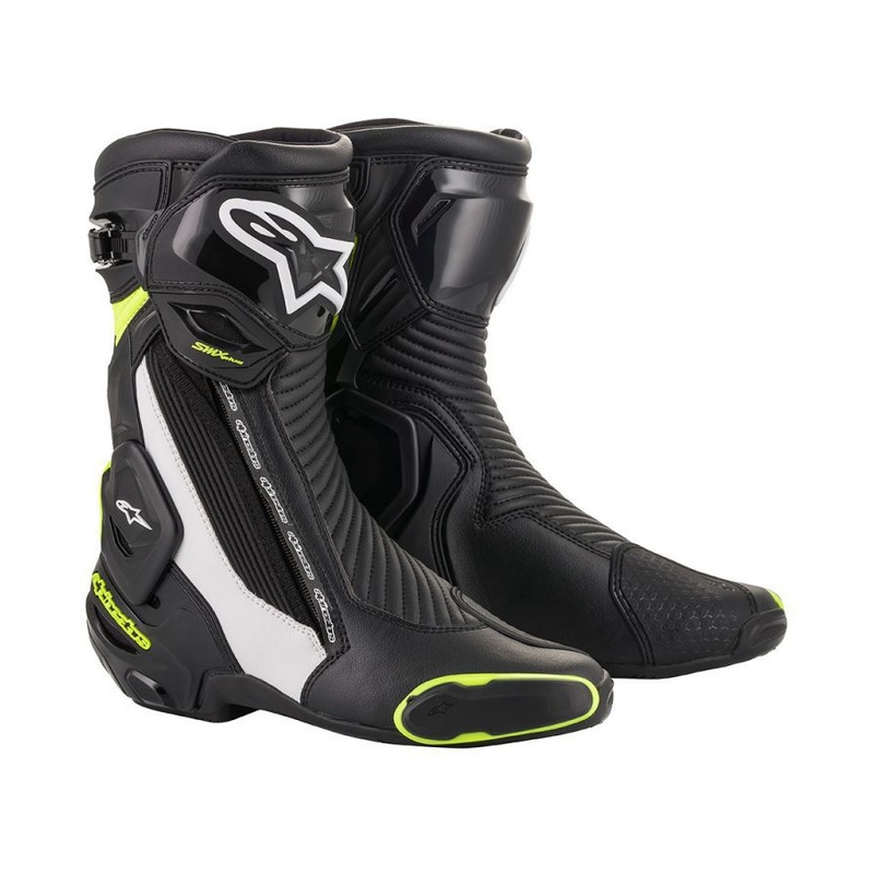 Alpinestars SMX Plus 2 motoros csizma fekete-fehér-fluo sárga
