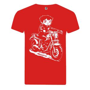 MotoZem - motoros gyerek fiú póló piros