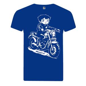 MotoZem - motoros gyerek fiú póló kék