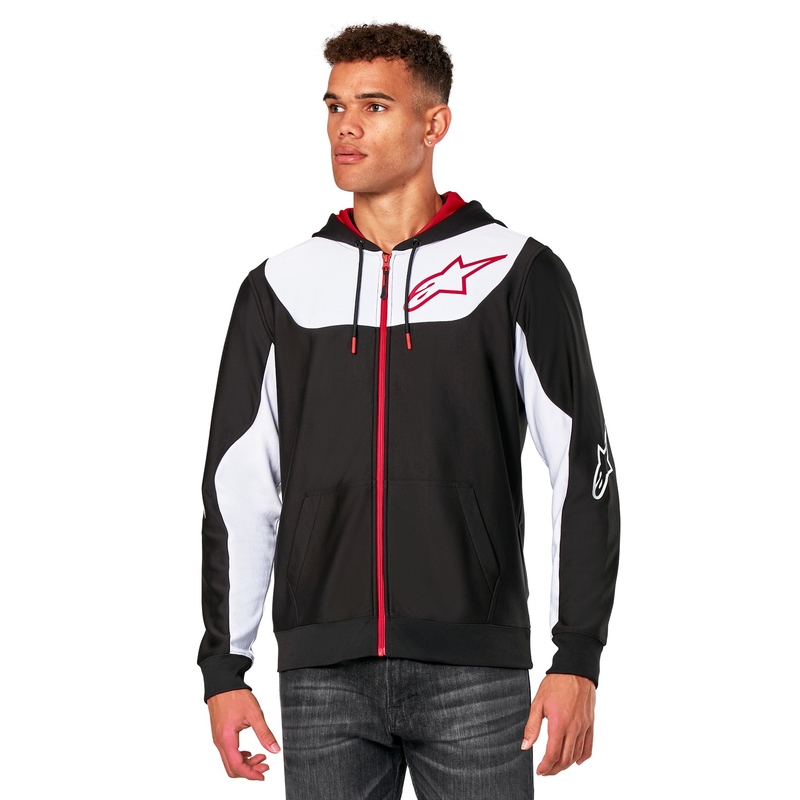 Alpinestars Sessions 3 Hoodie kapucnis pulóver fekete-fehér-piros