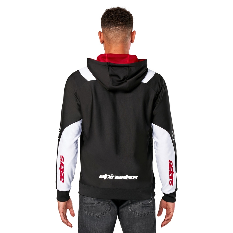 Alpinestars Sessions 3 Hoodie kapucnis pulóver fekete-fehér-piros