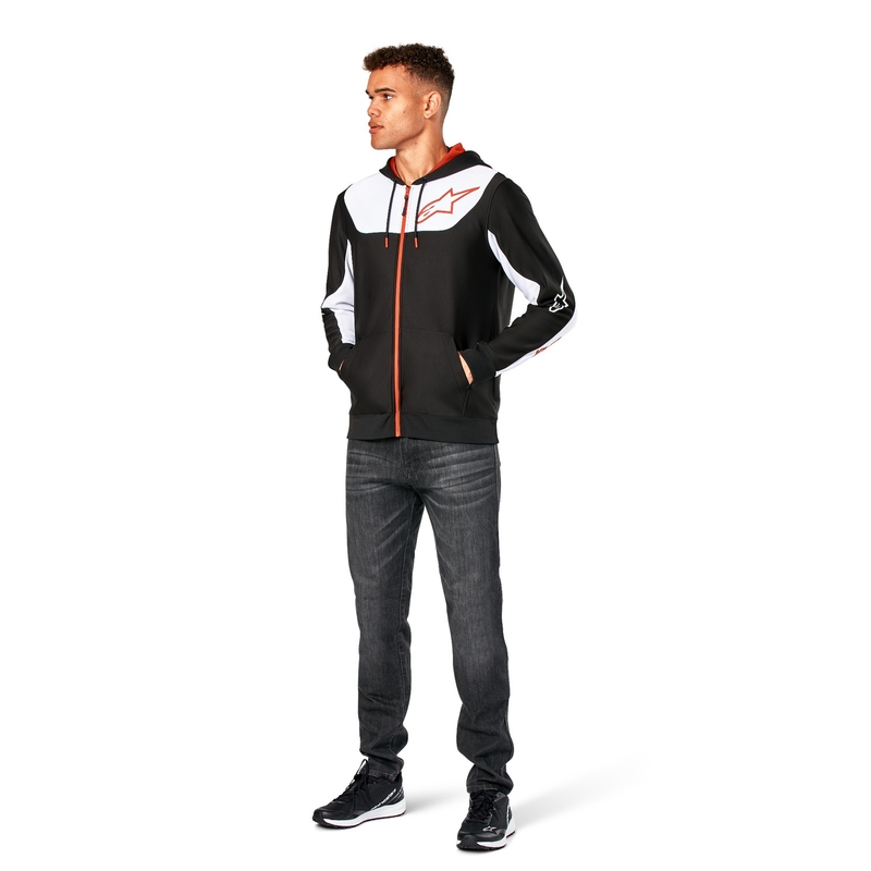 Alpinestars Sessions 3 Hoodie kapucnis pulóver fekete-fehér-piros