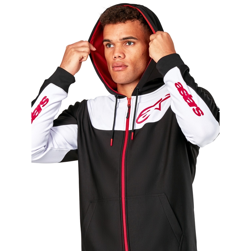 Alpinestars Sessions 3 Hoodie kapucnis pulóver fekete-fehér-piros