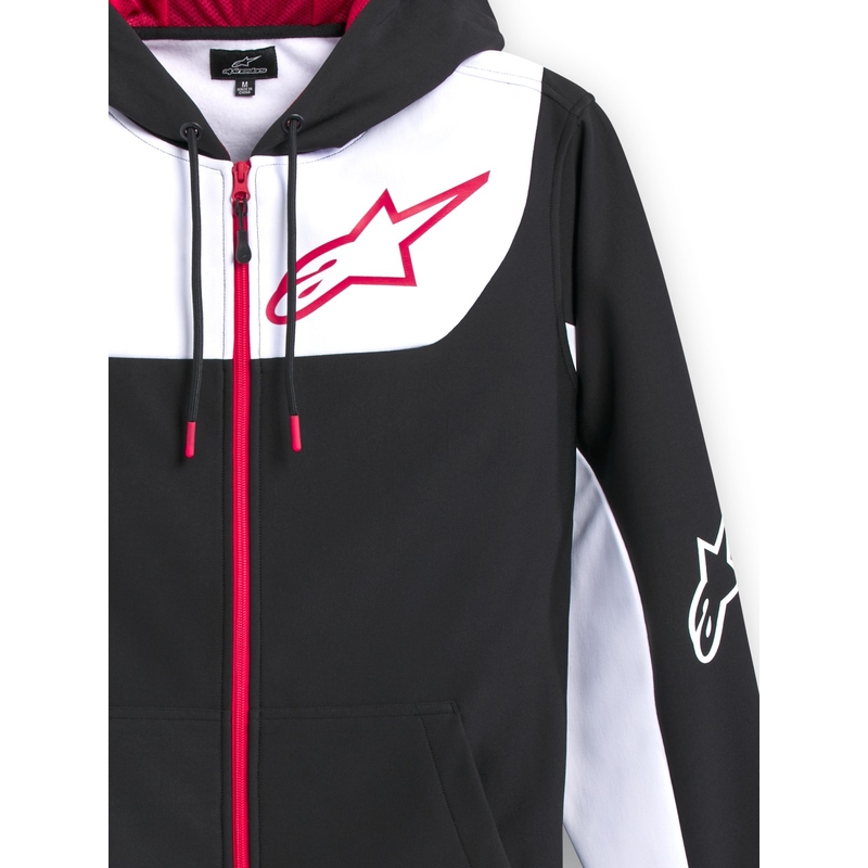 Alpinestars Sessions 3 Hoodie kapucnis pulóver fekete-fehér-piros