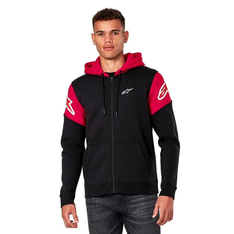 Alpinestars Velocity kapucnis pulóver fekete-piros