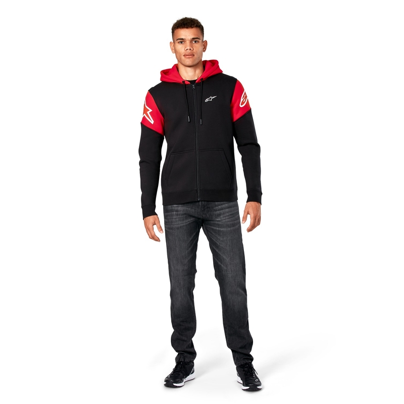 Alpinestars Velocity kapucnis pulóver fekete-piros