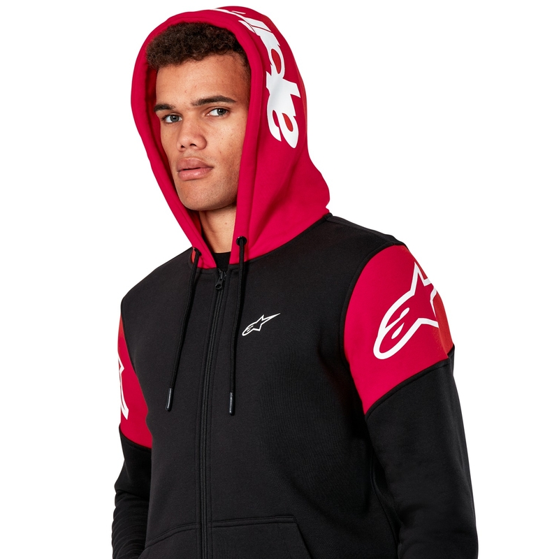 Alpinestars Velocity kapucnis pulóver fekete-piros