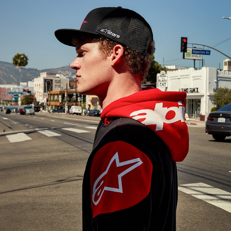 Alpinestars Velocity kapucnis pulóver fekete-piros