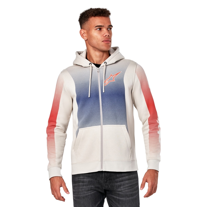 Alpinestars Arising Hoodie kapucnis pulóver offwhite-kék-piros