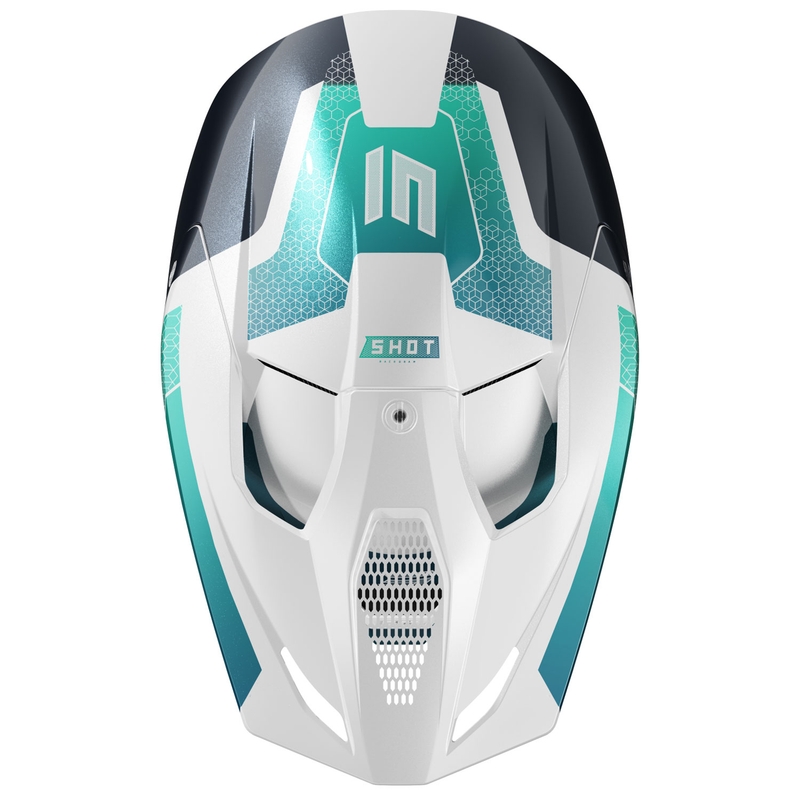 Shot Race Phaser motokrossz sisak gyöngyház fekete-türkiz-fehér