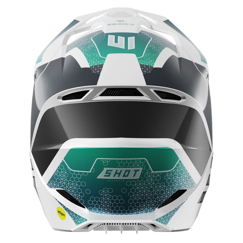 Shot Race Phaser motokrossz sisak gyöngyház fekete-türkiz-fehér