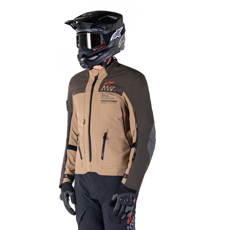 Alpinestars AMT-8 Stretch Drystar XF motoros kabát barna-khaki