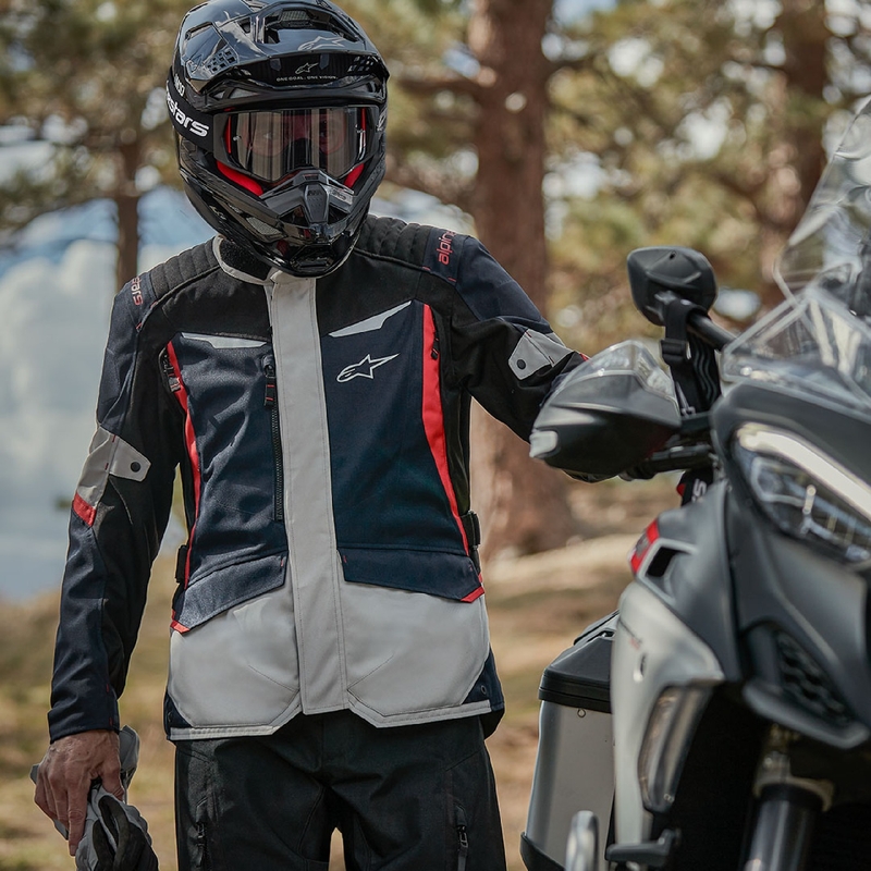 Alpinestars ST-1 Waterproof motorkerékpár kabát sötétkék-fekete-piros
