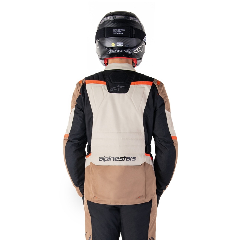 Alpinestars ST-1 Waterproof motorkerékpár kabát khaki-homokbarna-fekete-fluo piros
