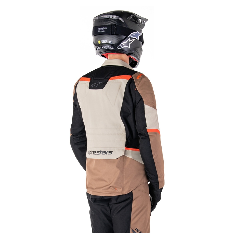 Alpinestars ST-1 Waterproof motorkerékpár kabát khaki-homokbarna-fekete-fluo piros