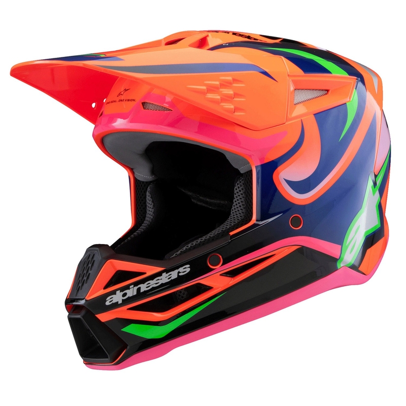 Alpinestars S-M3 HAIDEN DEEGAN gyerek motokrossz bukósisak fluo narancssárga-lila-rózsaszín-zöld