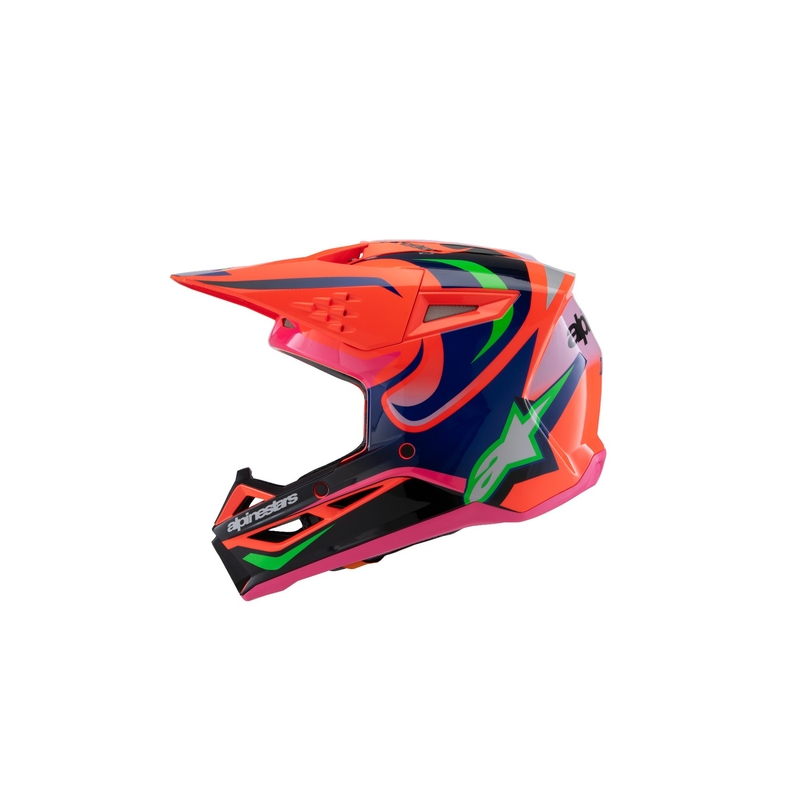 Alpinestars S-M3 HAIDEN DEEGAN gyerek motokrossz bukósisak fluo narancssárga-lila-rózsaszín-zöld