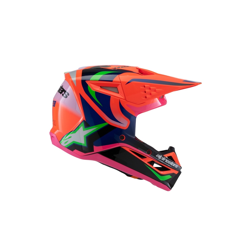 Alpinestars S-M3 HAIDEN DEEGAN gyerek motokrossz bukósisak fluo narancssárga-lila-rózsaszín-zöld