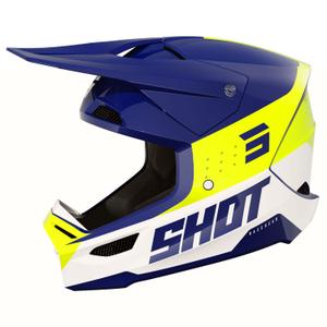Shot Furious League motocross sisak kék-fluo sárga