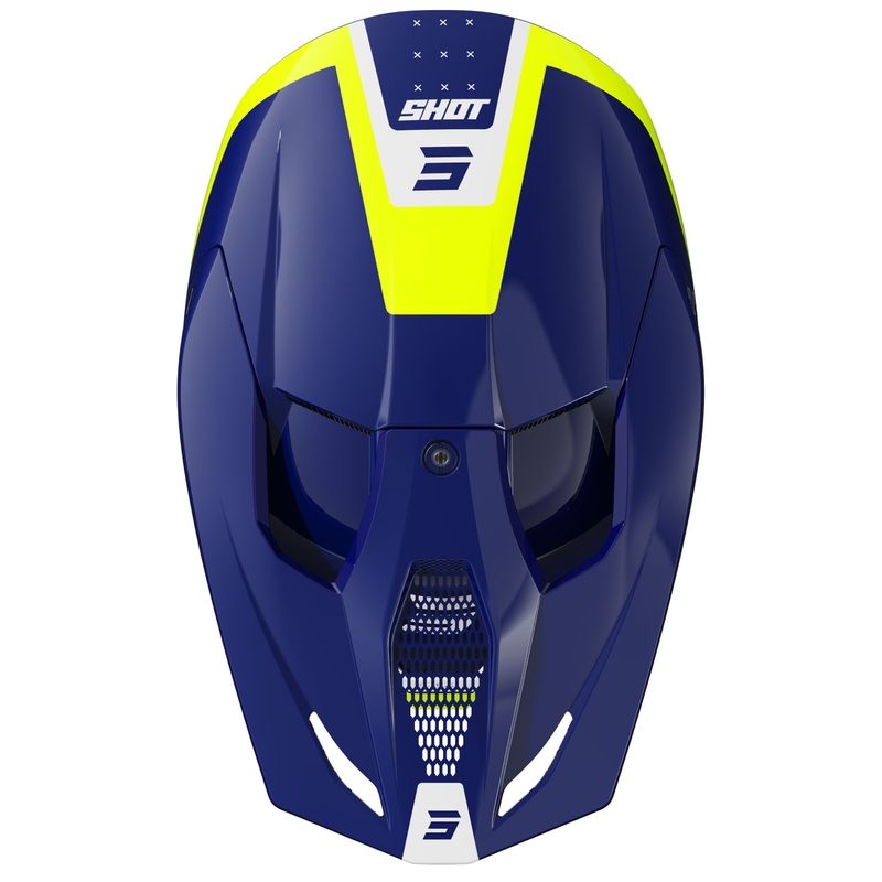 Shot Furious League motocross sisak kék-fluo sárga