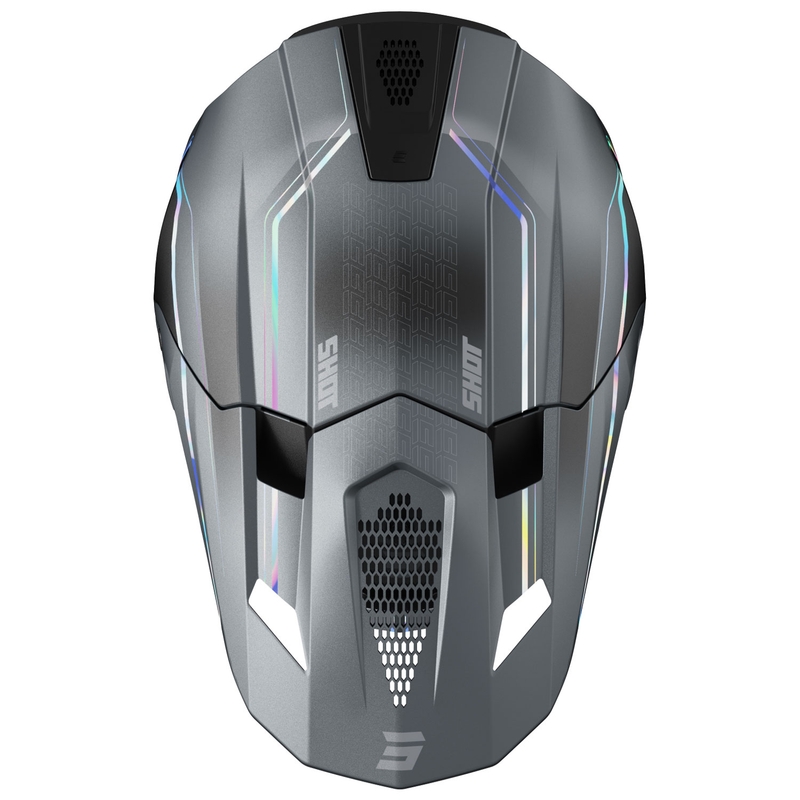 Shot Lite Challenger motokrossz bukósisak gyöngyház szürke-holografikus