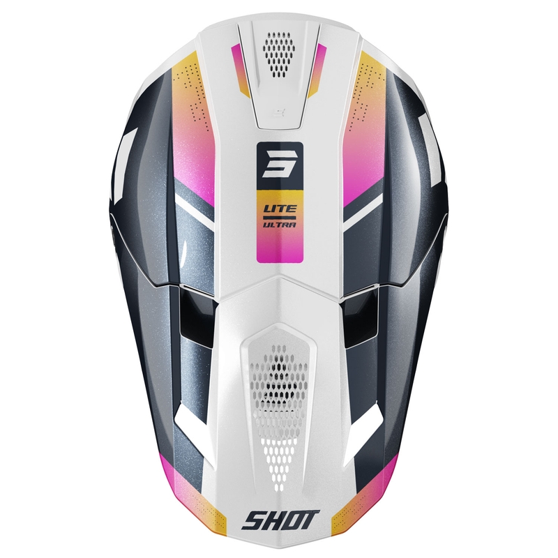 Shot Lite Ultra motokrossz sisak gyöngyházfényű kék-narancs-rózsaszín
