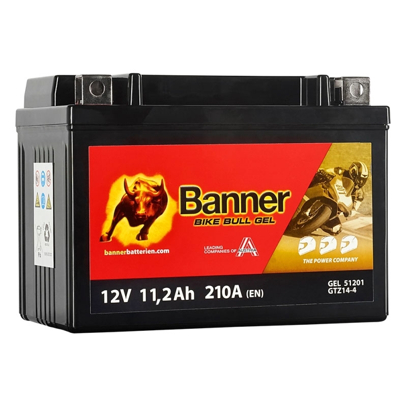 Banner Bike Bull GEL 512 01/BGTZ14-S - GTZ14-S 12V, 11.2Ah, 210A zselés akkumulátor