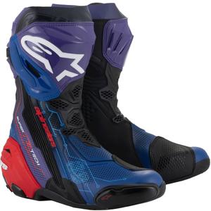 Alpinestars Supertech R Vented limitált kiadású Martinator Jorge Martin motoros csizma kék-lila-piros-fekete