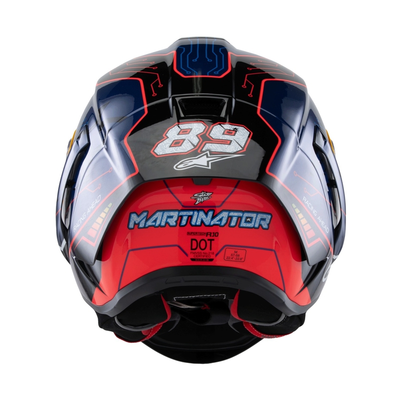 Alpinestars Supertech R-10 limitált kiadású Martinator Jorge Martin zárt motoros bukósisak kék-lila-piros-sárga