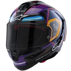 Alpinestars Supertech R-10 limitált kiadású Martinator Jorge Martin zárt motoros bukósisak kék-lila-piros-sárga