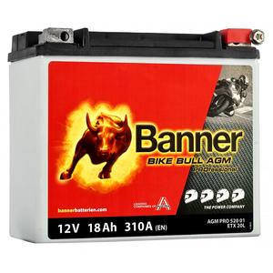 Banner Bike Bull AGM PRO 520 01/BETX20L - ETX20L 12V, 18Ah, 310A karbantartás nélküli motoros akkumulátor