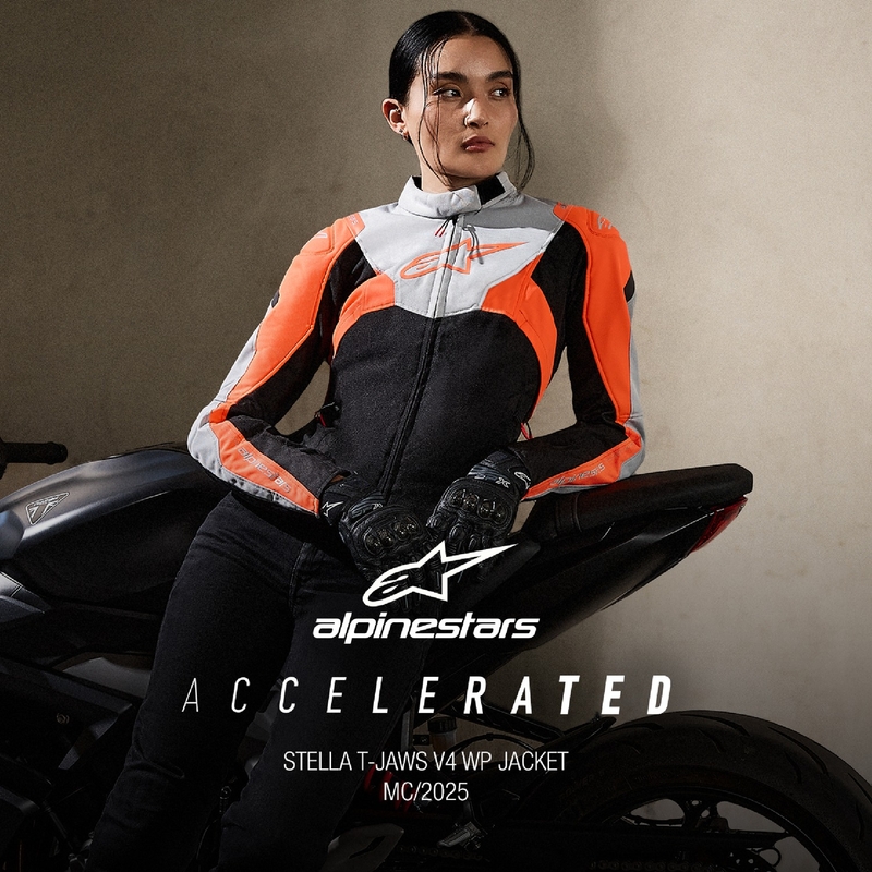 Alpinestars Stella T-Jaws 4 Waterproof női motoros kabát fekete-szürke-fluo piros
