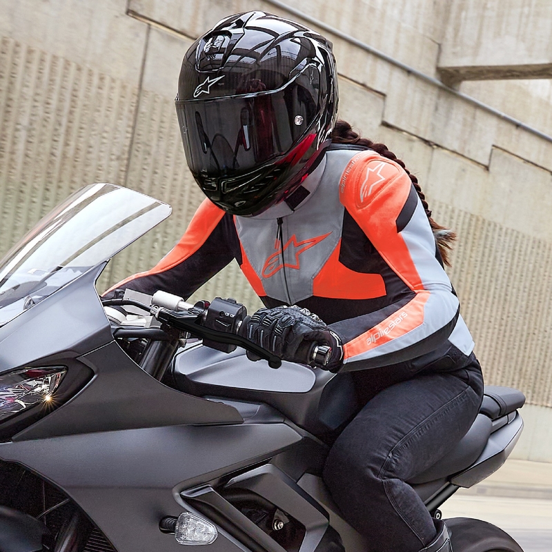 Alpinestars Stella T-Jaws 4 Waterproof női motoros kabát fekete-szürke-fluo piros
